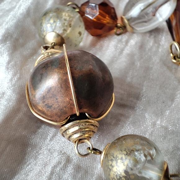 Express Brand Opera Length Necklace Made in Italy Clear Bubble Lucite Wire Cage - Picture 14 of 16